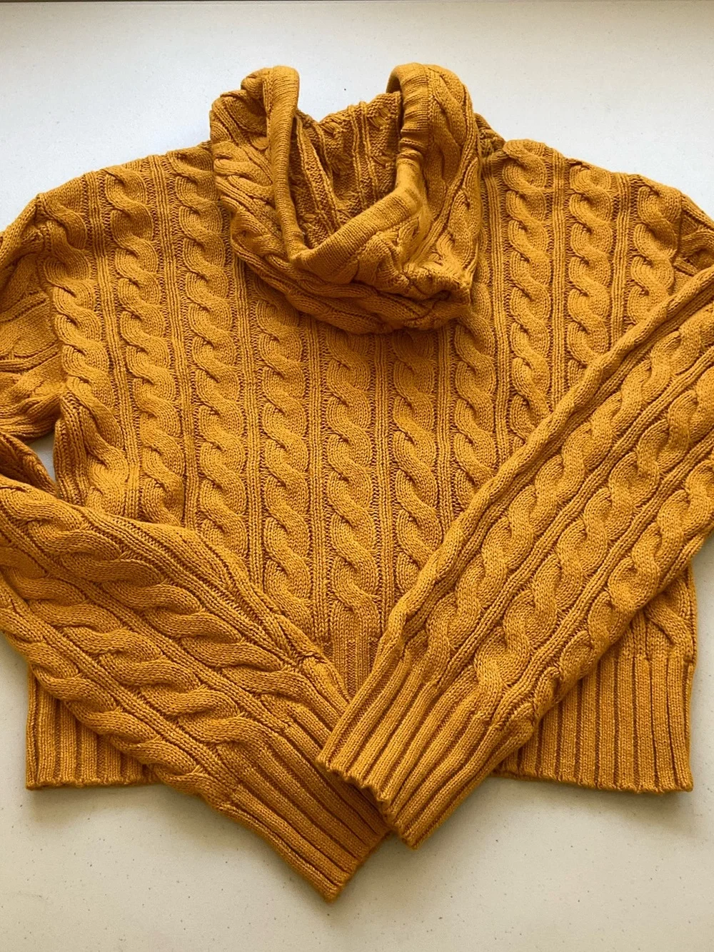 American Eagle Sweater Knit Cardigan Hoodie XS Mustard